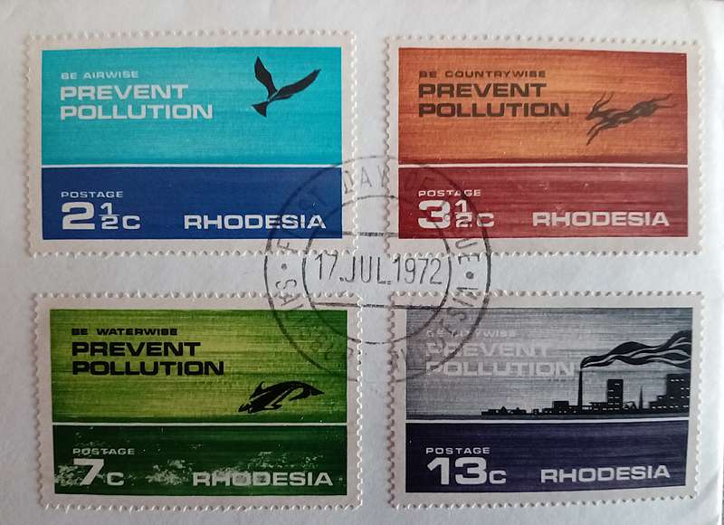 1972 Addressed Rhodesia First Day Cover. Prevent Pollution.
