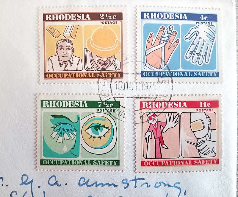 1975 Addressed Rhodesia First Day Cover. Occupational Safety.