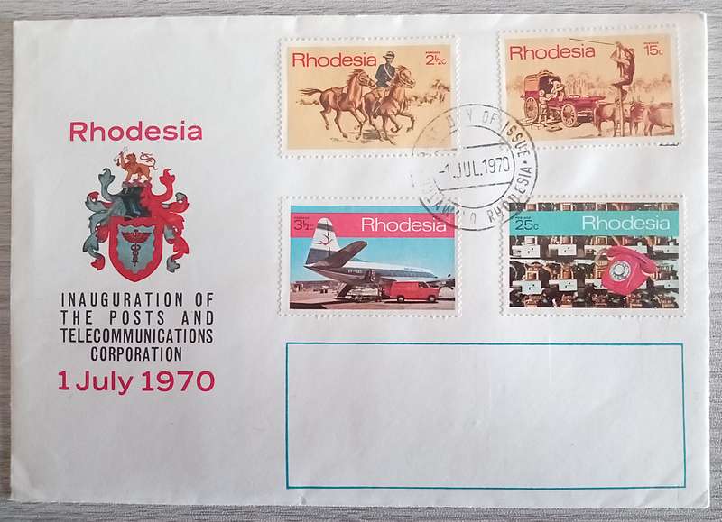 1970 Rhodesia First Day Cover. Inauguration of Post and Telecommunications Corporation.