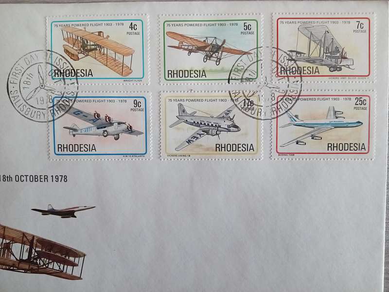 1978 Rhodesia First Day Cover. 75th Anniversary of Powered Flight.