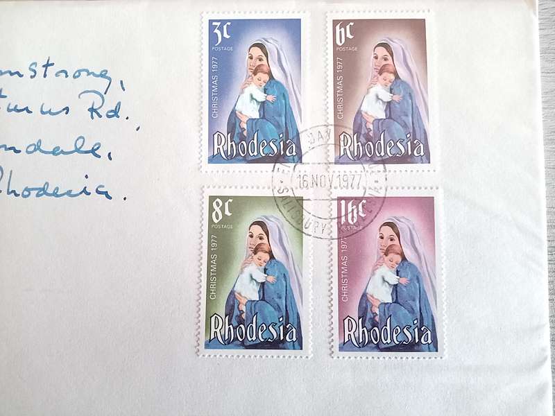 1977 Addressed Rhodesia First Day Cover. Christmas.