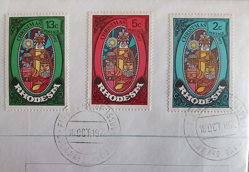 1972 Addressed Rhodesia First Day Cover. Christmas issue.