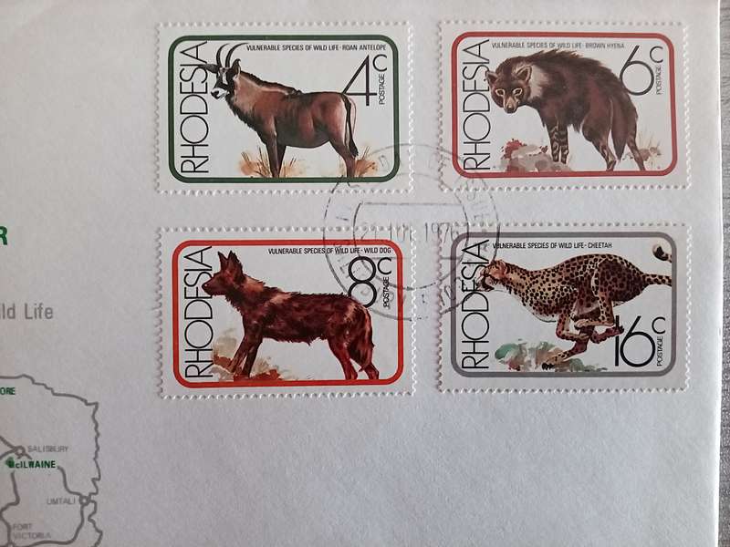 1976 Rhodesia First Day Cover. Vulnerable Species of WildLife.