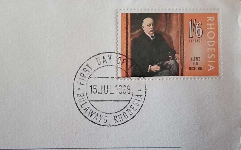 1968 Rhodesia First Day Cover. Famous Rhodesians. Sir Alfred Beit.
