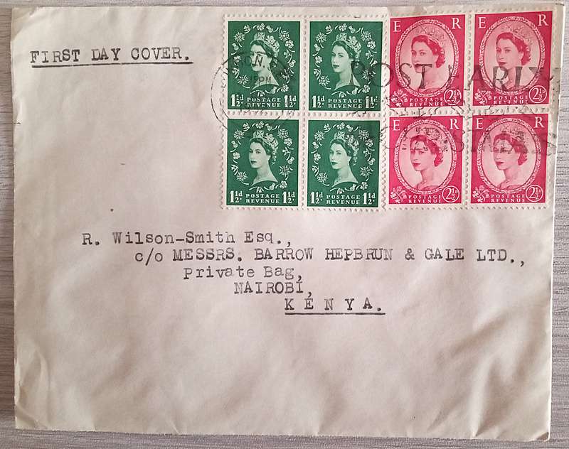England 1952 FDC new issue of new values 5 Dec 1952