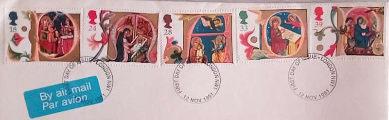 England 1991 Addressed FDC Christmas 1991.