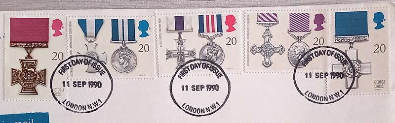 England 1990 Addressed FDC GALLANTRY 50TH Anniversary of The George Cross.