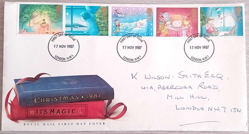 England 1987 Addressed FDC Christmas 1987.