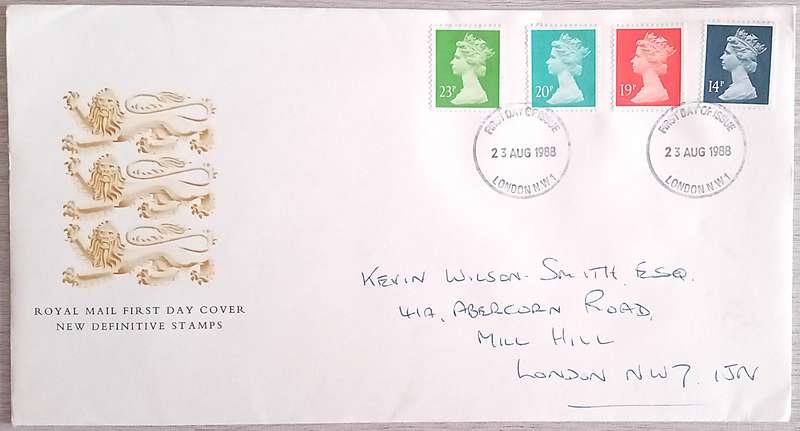 England 1988 Addressed FDC New Definitive Stamps.