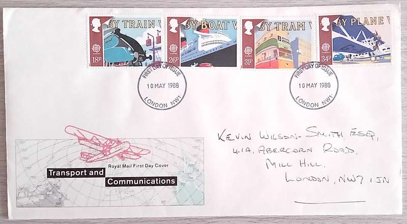 England 1988 Addressed FDC Transport and Communications.