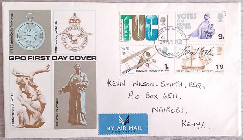 England 1968 Addressed FDC Anniversaries.