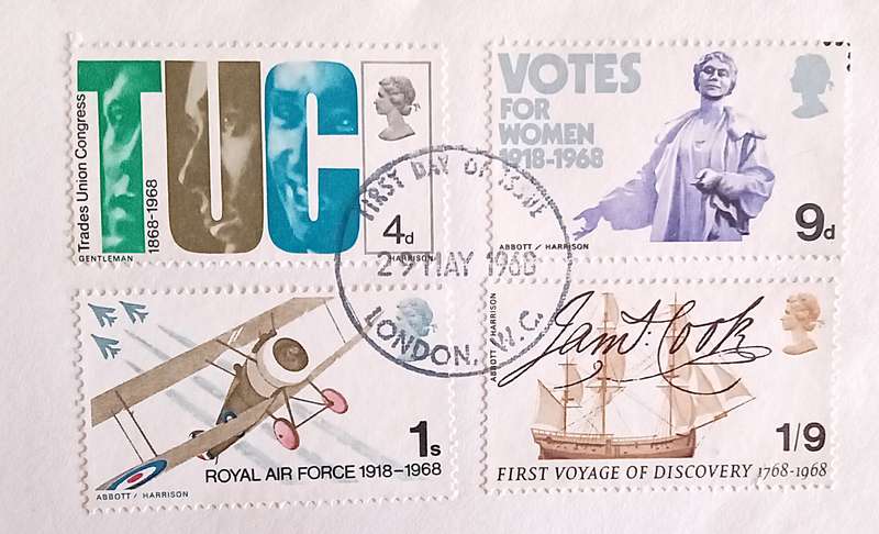 England 1968 Addressed FDC Anniversaries.