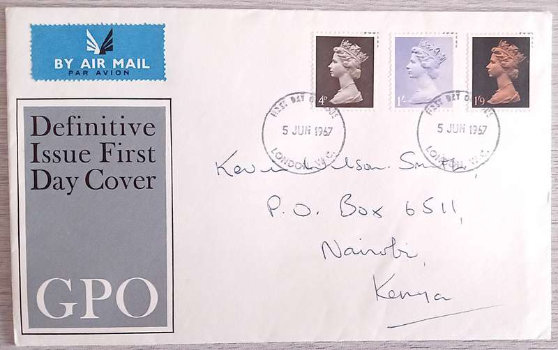 England 1967 Addressed FDC Definitive Issue First Day Cover GPO.