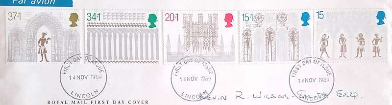 England 1989 Addressed FDC Christmas Ely Cathedral 1189-1989.