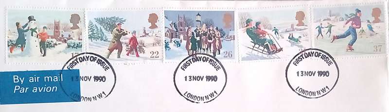 England 1990 Addressed FDC Christmas 1990.
