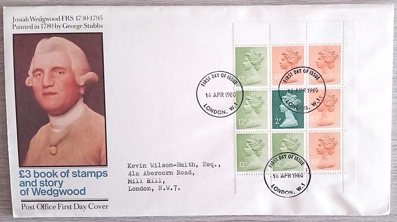 England 1980 Addressed FDC Josiah Wedgwood FRS 1730-1795-Painted in 1780 by George Stubbs.