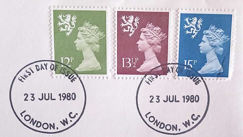England 1980 Addressed FDC New Definitive Values SCOTLAND.