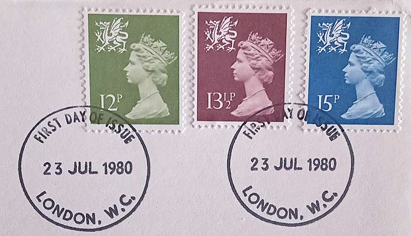 England 1980 Addressed FDC New Definitive Values WALES.