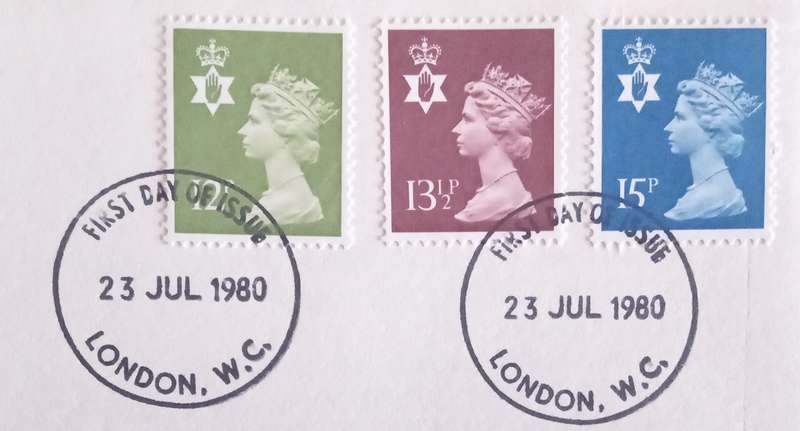 England 1980 Addressed FDC New Definitive Values Northern Ireland.