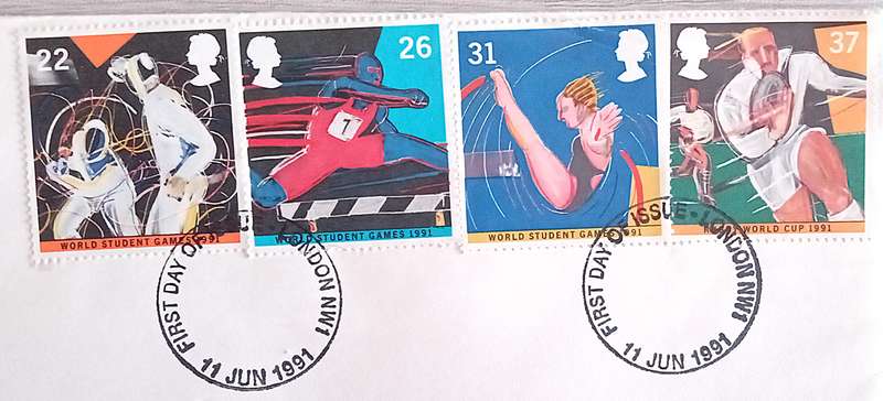 England 1991 Addressed FDC World Student Games SPORT.