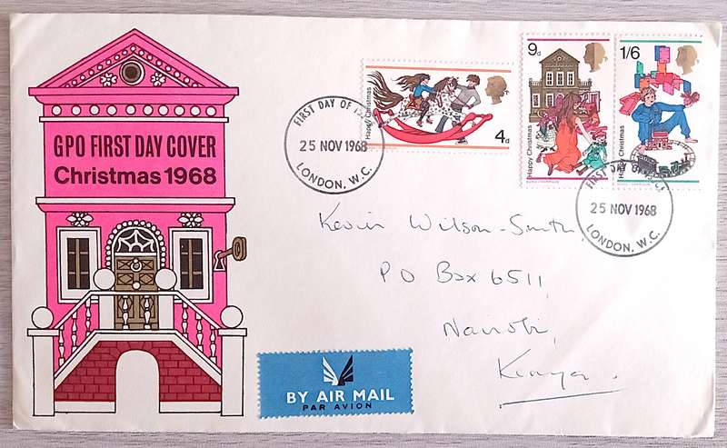 England 1968 Addressed FDC Christmas.