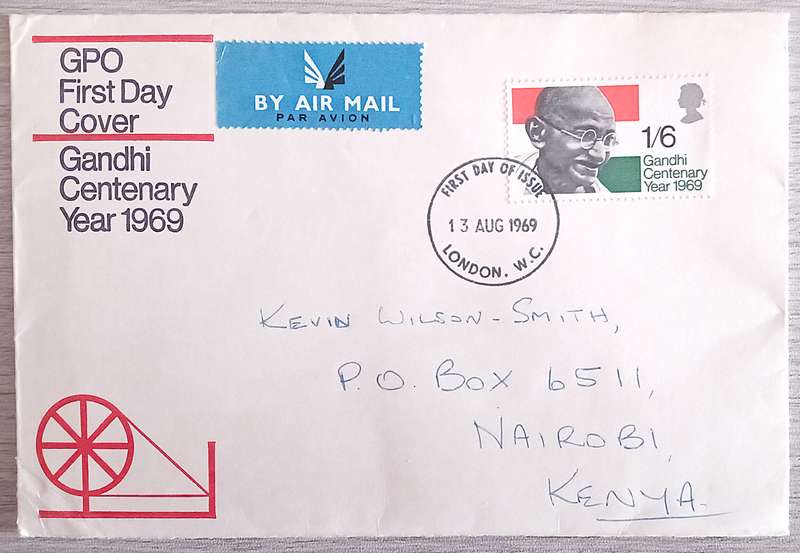 England 1969 Addressed FDC Gandhi Centenary Year 1969.
