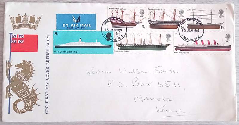 England 1969 Addressed FDC British Ships.