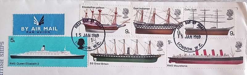 England 1969 Addressed FDC British Ships.