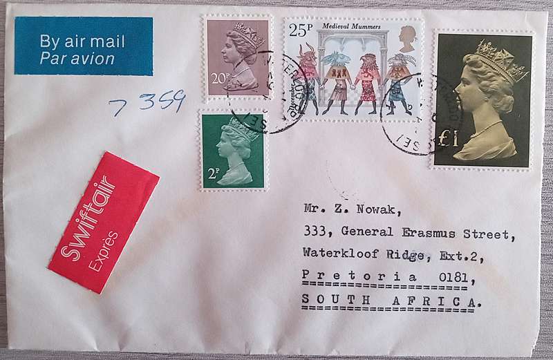 England Addressed Cover.