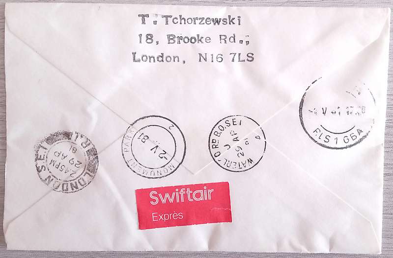 England Addressed Cover.