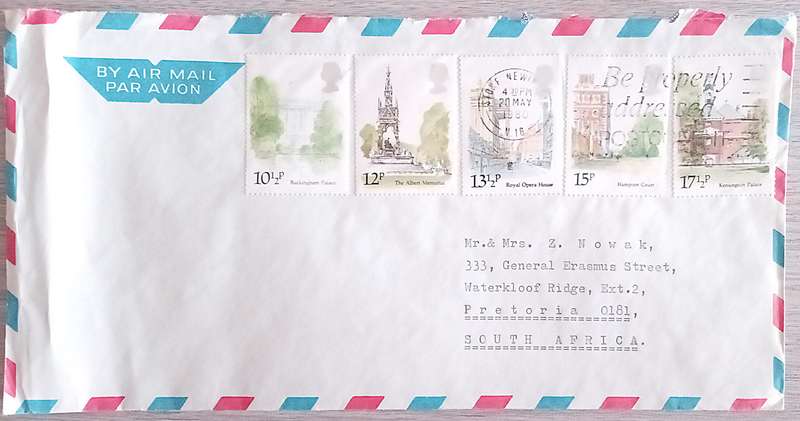 England 1980 Addressed Cover.