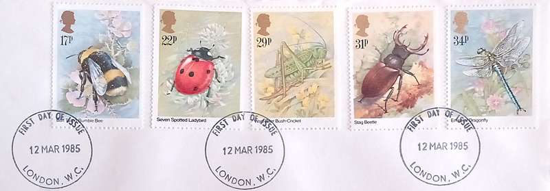 England 1985 Addressed First Day Cover Insects.
