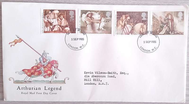 England 1985 Addressed First Day Cover Arthurian LegendS.