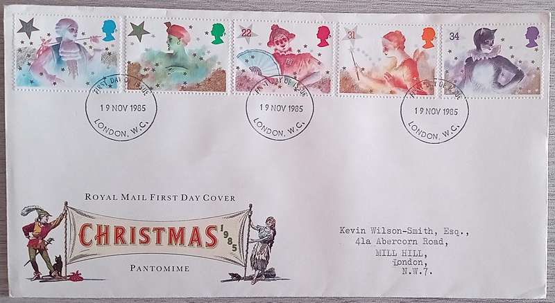 England 1985 Addressed First Day Cover Christmas 1985.