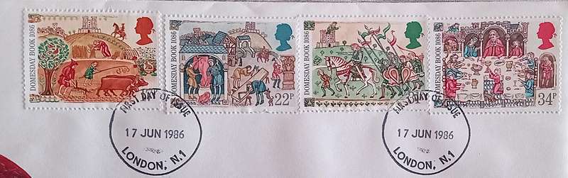 England 1986 Addressed First Day Cover Medieval Life. The 900th Anniversary of the Domesday Boo