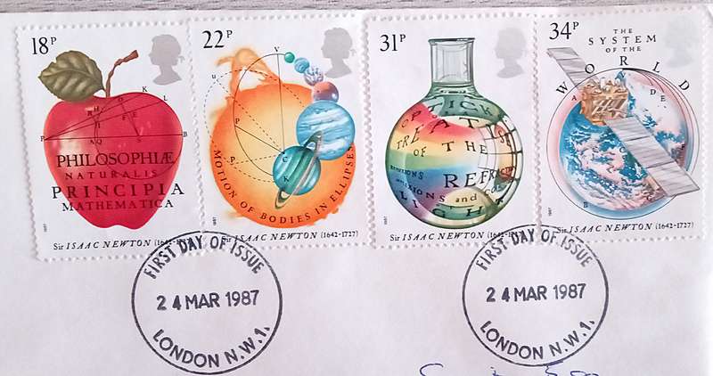 England 1987 Addressed First Day Cover Sir ISAAC NEWTON.
