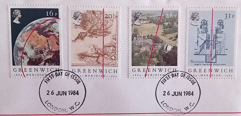 England 1984 Addressed First Day Cover GREENWICH 1884-MERIDIAN-1984.
