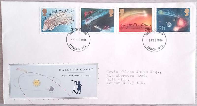 England 1986 Addressed First Day Cover HALLEY'S COMET.