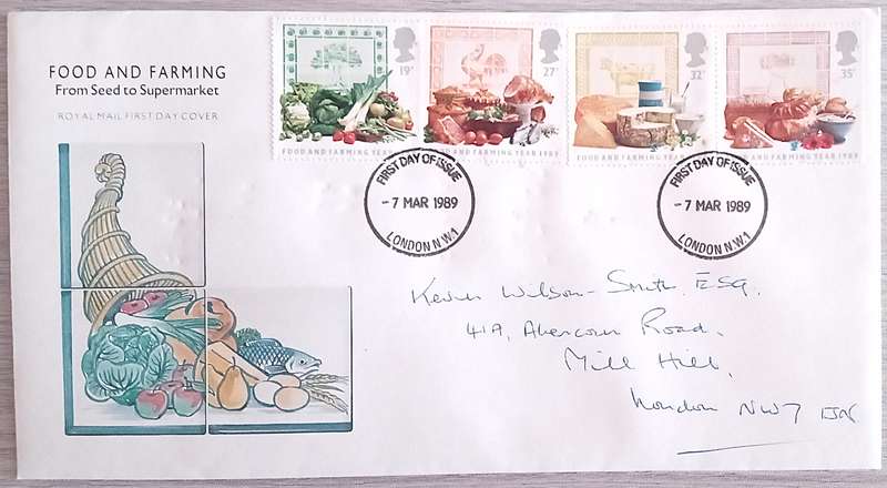England 1989 Addressed First Day Cover FOOD AND FARMING From Seed to Supermarket.