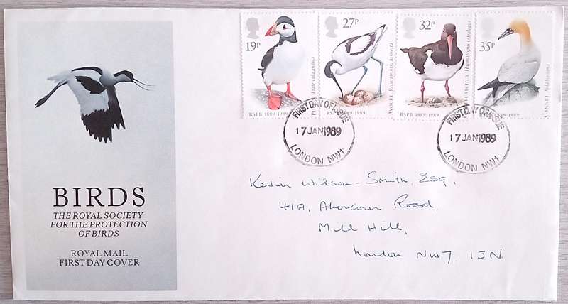 England 1989 Addressed First Day Cover BIRDS The Royal Society For The Protection Of Birds.