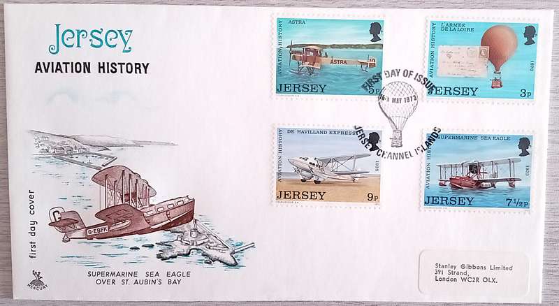 JERSEY 1973 First Day Cover Aviation History.