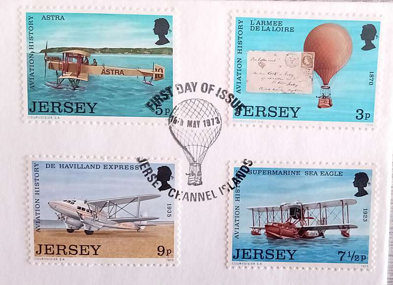 JERSEY 1973 First Day Cover Aviation History.