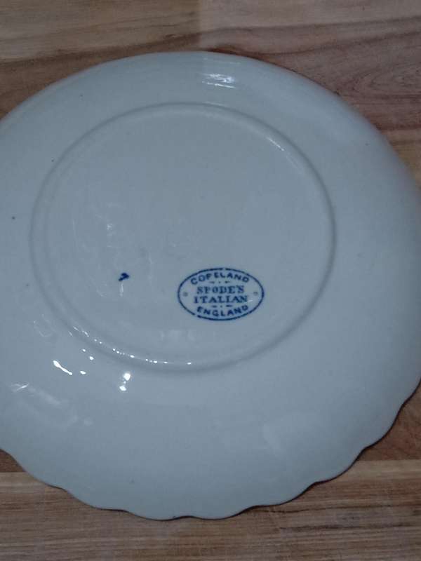 Spode Italian Saucer. Blue and White  Ruffled Edge