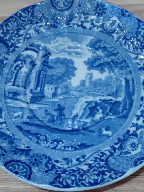 Spode Italian sideplate. Blue and White
