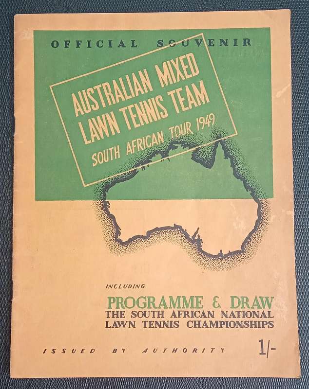 1949 Official Souvenir Australian Mixed Lawn Tennis Team South African Tour. with signatures
