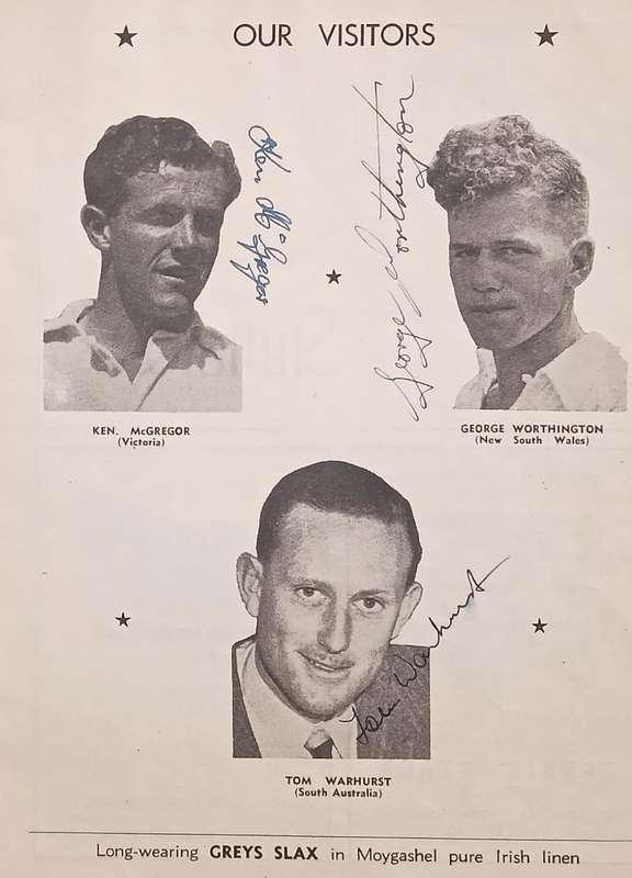 1949 Official Souvenir Australian Mixed Lawn Tennis Team South African Tour. with signatures