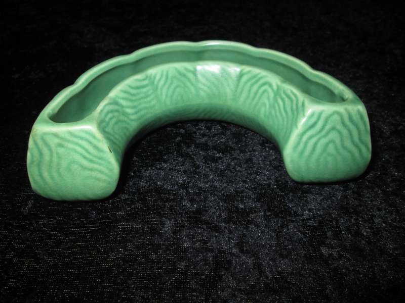 Vintage Green Half Circle Sylvac England Flower or Posy Vase