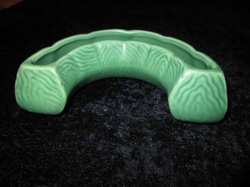 Vintage Green Half Circle Sylvac England Flower or Posy Vase