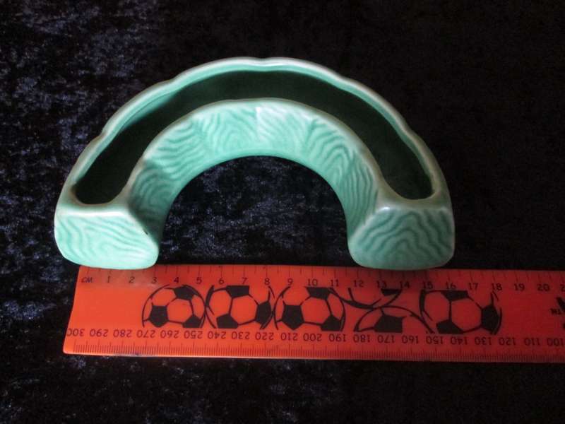 Vintage Green Half Circle Sylvac England Flower or Posy Vase