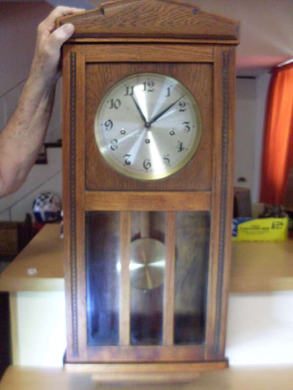 GERMAN FHS WESTMINSTER CHIME WALL CLOCK...EXCELLENT CONDITION....WORKING